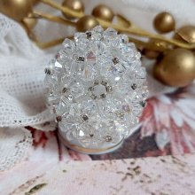 Flock ring med fasetter og snurretopper i Swarovski krystall